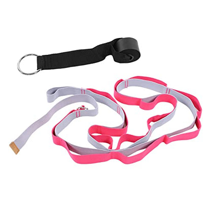 Yoga Stretching Strap, Yoga Strap for Flexibility Training, 3.1m Oxford Cloth Leg Stretcher Strap with Foam Handle and Stainless Steel Buckle, for Gym Dance Physical - color: Red