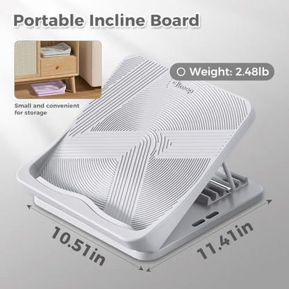 Keep Compact Slant Board for Calf Stretching, 5-Level Adjustable ABS Incline Board, Portable Foot Stretcher for Ankle Mobility, Yoga & Home Fitness, Women Teens Beginners, Grey - color: Grey
