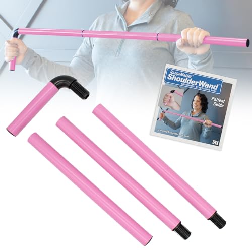 RangeMaster ShoulderWand Stretching Tool | Physical Therapy Bar for Shoulder Pain Relief & Recovery | Ergonomic Design | Collapsible for Easy Storage | Frozen Shoulder, Rotator Cuff & More (Pink) - color: Pink