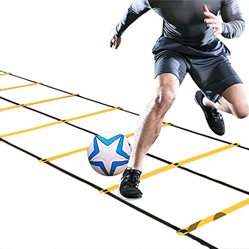 Agility Ladder Double-Row Flexible Agility Ladder, Speed Training Equipment, Football Sports Training Speed Ladde, for Rugby/Boxing/Tennis(Size:10m) - size: 10m
