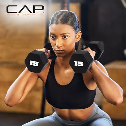 CAP Barbell Neoprene Dumbbell Weights Pairs & Sets | Black - style: 56 lb Set