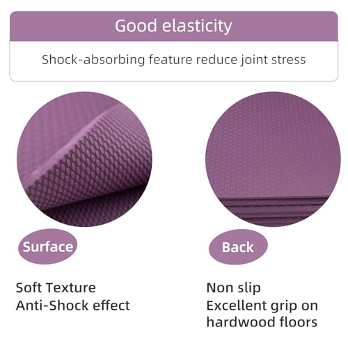 Foldable Yoga Mat 72" L x 24" W x 0.24 Inch，Travel Yoga Mat with Stretch Strap, Non-Slip Folding Yoga Mats for Home/Gym，Pilates Mat/Non Slip Yoga Mat for Fitness