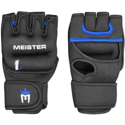 Meister Elite 1lb Neoprene Weighted Gloves for Cardio & Heavy Hands (Pair) - 1lb x 2