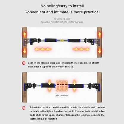 72-97cm Adjustable Pull Up Bar for Doorway, No-Screw Pull-Up Bar for Home Gym, Max Load 440lbs Strength Training(72-97cm)