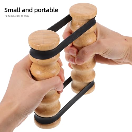 Wooden Handle Exercise Resistance Bands Set with 8 Adjustable Bands Portable Shoulder Chest Workout Stick for Home Gym and Travel Fitness
