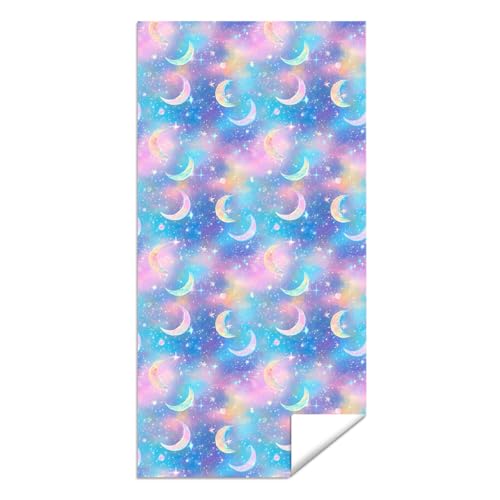 Microfiber Beach Towel Sand Free Quick Dry Celestial Galaxy Stars Moon Pattern Ethereal Fantasy Purple Pink Blue Lightweight Absorbent Swim Pool Travel Blanket for Adults 71 x 32 Inches 1 Pcs - color: Galaxy