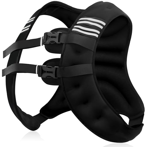 NATURELUX Weighted Vest Men or Women - 5/10/15/20/25/30lbs Weights with Reflective Stripe, Weighted Vest for Workout Equipment for Strength Training Running - Walking Weight Loss - color: Black, size: 30 lbs