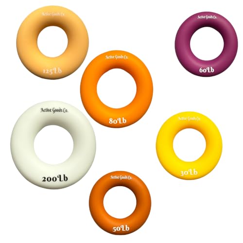 Hand Exerciser - PROFESSIONAL GRADE, Set or Single, Different Sizes. Visit to see more! Bague classique en silicone parfaite pour améliorer la force, la puissance et la vitesse dans les poignets. - size: 7 Set - 10-30-50-80-125-200 lb
