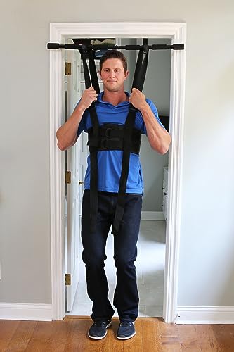 Sit and Decompress Back Stretcher 3 Minutes A Day Lumbar Traction Spinal Decompression - Inversion Table Alternative (Medium Harness No Bar) - size: Medium Harness (No Bar)