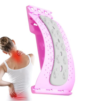 Waist Curved Traction Massager, Arc Traction Lumbar Stretcher, Back Support Board Massager, Spine Stretcher Massagers for Office Travel Post-Workout Muscle Relaxation Discomfort Recovery