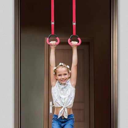Homoyoyo Gymnastics Rings Set 2 Pairs with Adjustable Straps, Blue and Red Gym Rings for ’s Physical Coordination and Strength Training, Home Fitness Equipment for Boys
