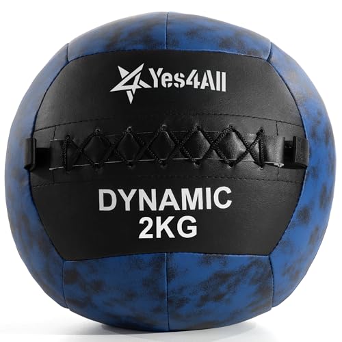 Yes4All OM6G Wall Ball, Soft Medicine Ball, 4.4 lbs (2 kg), for Core Training and Workouts