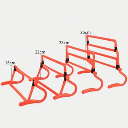 5 Pieces Agility Hurdles Athletic Strength Training Adjustable Speed Hurdles Obstacle Rack PVC Material Foldable Lightweight Suitable for Field Traini - color: Red