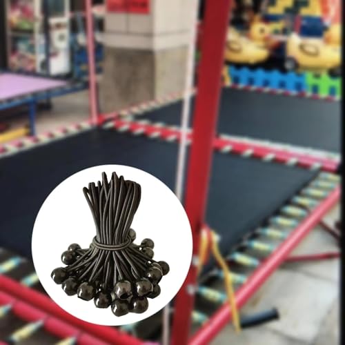 4 Pack Rebounder Trampoline Bungee Cords Replacement 6 Inch Bungee Balls Black Ball Bungee Elastic Straps for 40"/48" Mini Rebounder Trampoline Mini Trampoline Foldable Fitness Trampoline