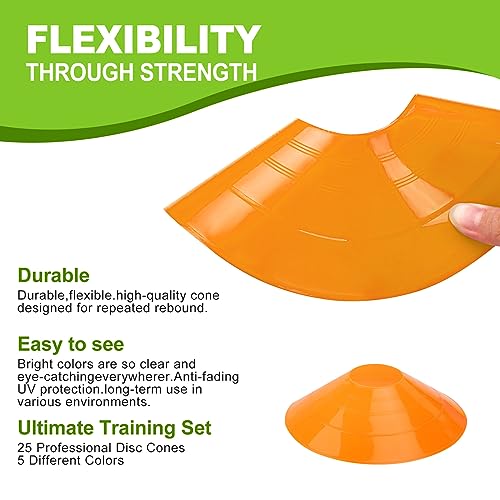 Ashsajkd(Set of 25/50/100 - Agility Soccer Cones with Carry Bag and for ， Football Cones for TrainingFootball, Basketball, Coaching, Agility Cones for Indoor and Outdoor Games