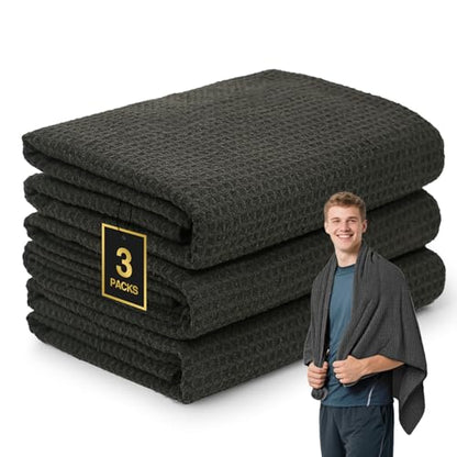 Microfiber Gym Towels for Showering Working Out Quick Dry Negative ions Large Middle Small Sizes Lightweight Gym Towel for Men Women Tennis Sports Towels for Body Hot Yoga Fitness Essentials
