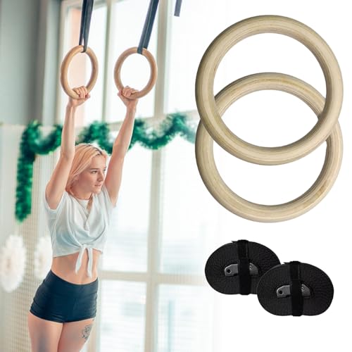 Exercise Rings with Straps Buckles Pull Up Exercise Rings Gymnastic - color: 28mm
