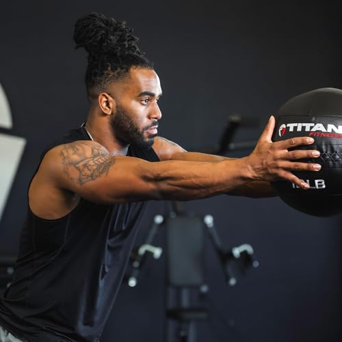 Titan Fitness Soft Shell Medicine Wall Ball, Cross-Texture Grip - size: 6 lb
