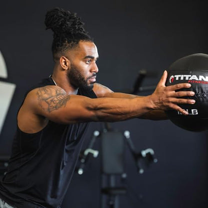 Titan Fitness Soft Shell Medicine Wall Ball, Cross-Texture Grip - size: 25 lb