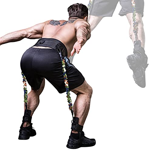 INNSTAR Vertical Jump Trainer for Volleyball Basketball Home Gym, Jump Machine Resistance Bands, Easy to Carry, Adjustable Jump Training Equipment - color: Camouflage-90LB