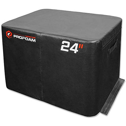 Meister PROFOAM Plyo Boxes - Foam Plyometric Jump Boxes for Pro Gyms - style: 3 BOX SET (24", 12", 3") - Black