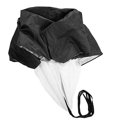 01 Running Parachute, Pongee Coating Training Umbrella, 1Pcs 5‑15kg Resistance for Sports Outdoor(Black)