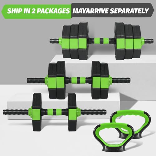 Garvee Adjustable Dumbbell Set, 44/66/88Lbs Free Weight Set with Connector, 4 in 1 Gym Set Used as Kettlebell, Dumbbell, Push up Stand, Weight Plate, Home Gym Weight Dumbbells Set, Fitness Exercises