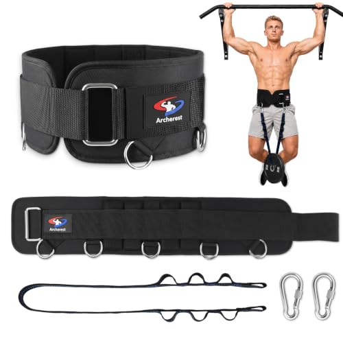 5 D-Rings Dip Belt with 30.7" Adjustable Nylon Strap for Pull Up