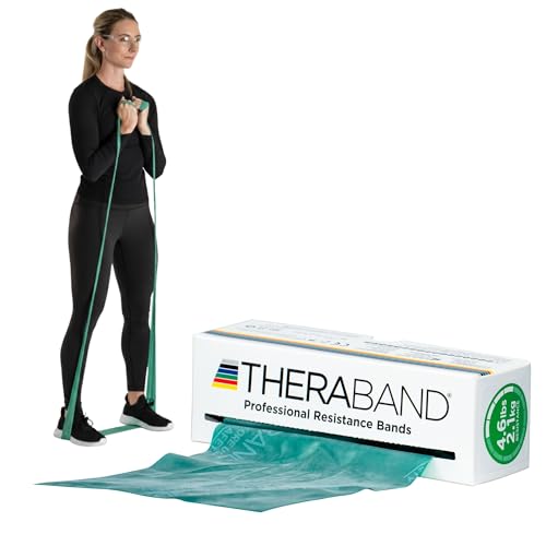 THERABAND Resistance Bands, 6 Yard Roll Professional Latex Elastic Band For Upper & Lower Body, Core Exercise, Physical Therapy, Pilates, Home Workouts, & Rehab, Green, Heavy, Level 4 - color: Green - Heavy