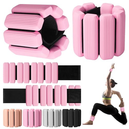 Wrist Weights, 2Pack Adjustable Wearable Wrist Ankle Weights for Women/Men, Silicone Wrist Bangles for Walking, Yoga, Pilates, and Gym, Arm & Leg Workout, 2lb - color: Pink