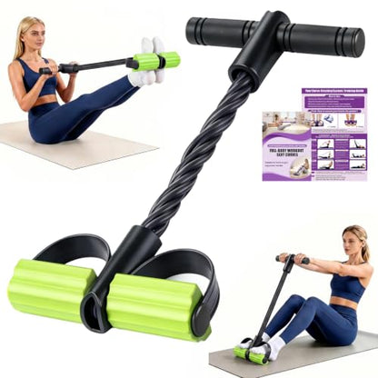 Foot Pedal Resistance Bands with Handles, 6-Tube Multifunction Exercise Bands, Durable Home Gym Fitness Equipment for Women & Men - color: Black-green
