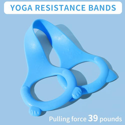 Figure 8 Fitness Resistance Band with Handles, Arm & Back Training Elastic Rope for Pure Barre Workout, Chest, Shoulder Stretching Exercise Equipment for Yoga, Pilates & Physical Therapy. - color: Blue