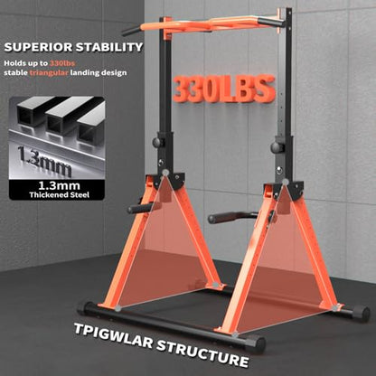 Pull-Up Dip Station Pull-Up Chin-Up Weight Capacity 350LBS - color: tangerine