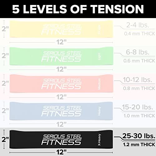Mini Resistance Loop Bands | Rehab and Prehab Stretch Bands | 12" Exercise Workout Bands (Sets of 5 Pack and Sets of 10 Pack Trainer Options Available!)