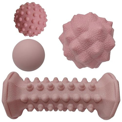4PCS Massage Ball Set, Massage Roller for Plantar Fasciitis Relief Foot Pain Therapy, Heel Spur, Trigger Point, Back, Arm, Neck, Sore Muscle, Shoulder, Leg Circulation Roller