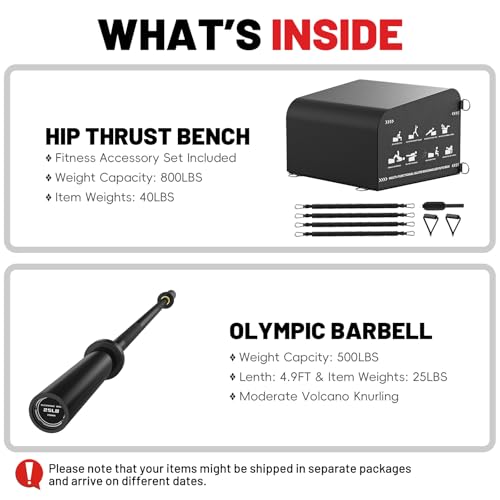 PAPABABE Hip Thrust Bench & Fitness Accessories Set, All-in-One Glute Box, Angled Hip Thrust Box with Anti-Slip Tread, Durable Jump Box at Home Gym, Core & Ab Workout Strength Training