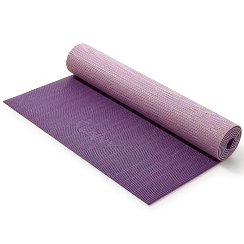 Sunny Health & Fitness Non-Slip Yoga Mat – Durable, Anti-Tear, Lightweight, Cushioned Support for Yoga, Pilates, Stretching Exercises, Meditation and Floor Workouts | Multiple Sizes & Colors - color: Premium Purple