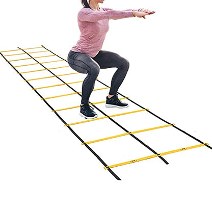 Agility Ladder Double-Row Flexible Agility Ladder, Speed Training Equipment, Football Sports Training Speed Ladde, for Rugby/Boxing/Tennis(Size:10m) - size: 10m