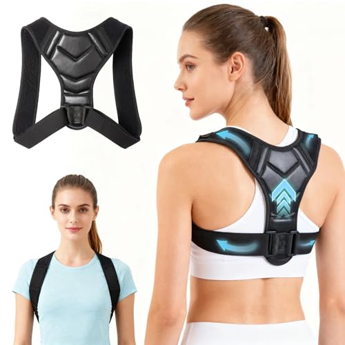 Posture Corrector Back Brace for Men and Women – Adjustable Back Brace for Upper Back and Shoulder Support – Back Straightener for Neck, Clavicle & Spine Alignment – Pain Relief, Breathable & Comfortable
