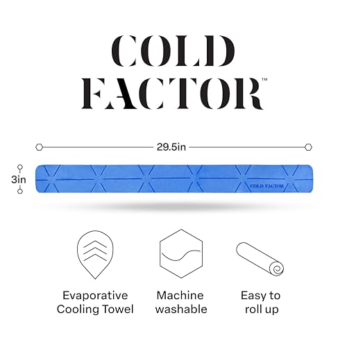 COLD FACTOR Instant PVA Cooling Towels, Cooling Neck Wraps, Blue, 3 Pack - color: Blue