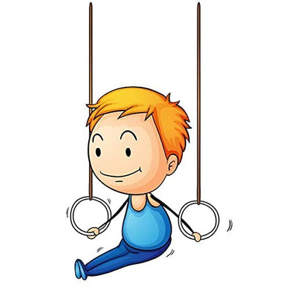 Kids Wooden Gymnastics Rings | Kids Gym Play Set | Gymnastic Toys for (Boys and Girls)