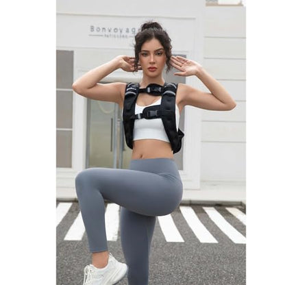 Adjustable Weighted Vest for Women and Men, DecRose 6-10lb/12-18lb Rucking Vest with 6 Ironsand Weights, Body Weight Vest for Home Workouts, Running, Walking and Strength Training - size: 6-10LB