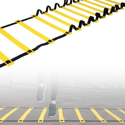 Agility Speed Ladder Soccer Ball Football Flexibility Training and Carry Bag for Adults Sport Equipment Set Football Exercise - color: 7 meters 14 knots
