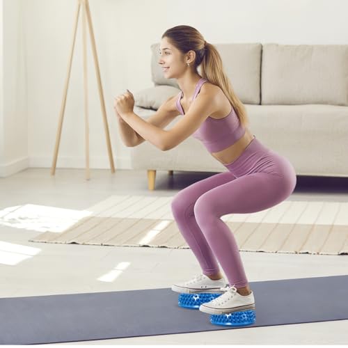 Wobble Cushion Set for Sensory Kids and Balance Training - Disc Plus 4 Pods, Board With Pump, Inflatable Stepping Pads for Adults