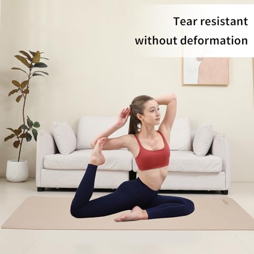 HAHE Yoga Mat Thick (8MM,1/3"), Eco-Friendly POE Non Slip Yoga Mat, High Rebound & Shock Absorption, Anti-Tear & Sweat-Resistant for Yoga, Fitness, Home, Workouts, Large Pilates Mats 72"x24" with Carrying Strap