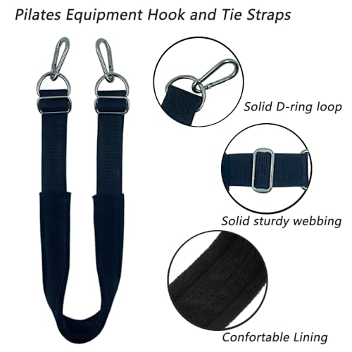 Pilates Equipment Hook and Tie Straps,Equipoise Body Cotton Straps,Suitable for Pilates Core Bed Accessories,Balance Training -Thickened Material 27.6 in.