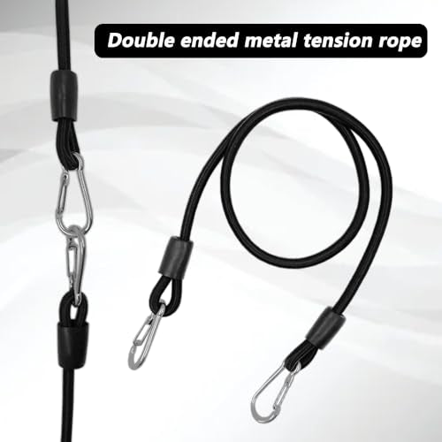 6 PCS Stepper Resistance Bands 30 inch Multi-Functional Pulling Rope Fitness Resistance Belt Double Headed Metal Buckle,Suitable for Fitness Rally Training.-Black
