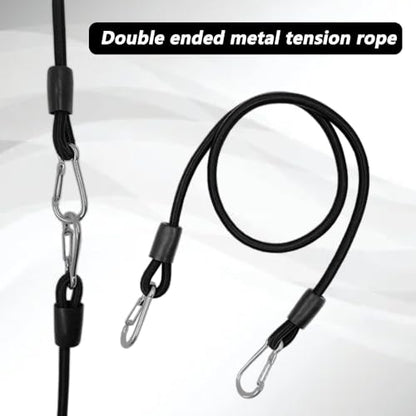 6 PCS Stepper Resistance Bands 30 inch Multi-Functional Pulling Rope Fitness Resistance Belt Double Headed Metal Buckle,Suitable for Fitness Rally Training.-Black