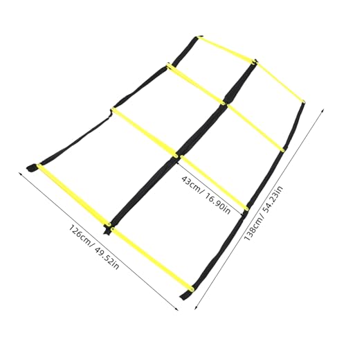 PRETYZOOM Portable Agility Ladder for Soccer Training with Ninesquare Design Material Football Workout Ladder for Speed Footwork and Versatile Team Athletic Drills