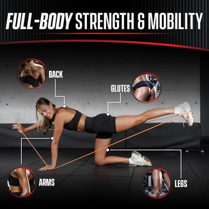 4KOR 41” Resistance Band 2-Pack – 5–15 lb Exercise Bands with a Satisfying Stretch from Sri Lankan Latex – Long Fitness Loops for Physical Therapy, Stretching, Workout or Light Pull-Up Assistance